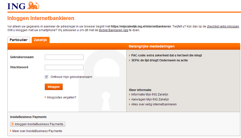 Ing zakelijk contact Ing zakelijk contact