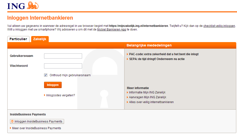 Ing zakelijk contact